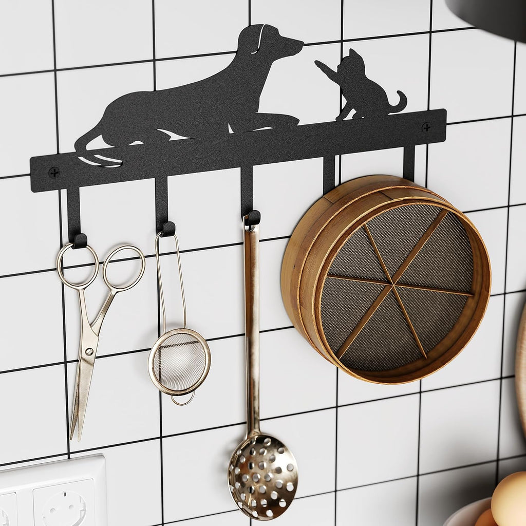 Cuier OriwarE, carlige agtatoatre chei, negru, 10x25cm