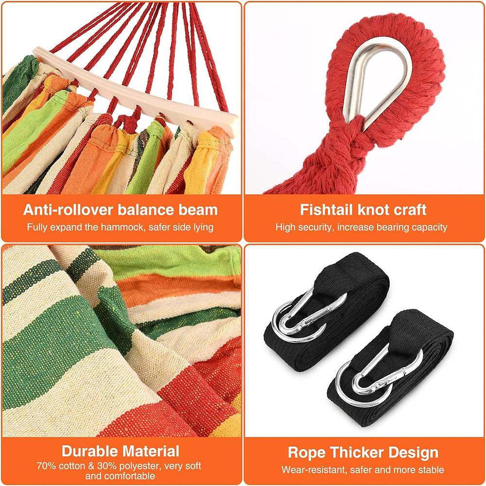 Hamac de camping cu grindă de echilibru, 200x150cm, 300kg