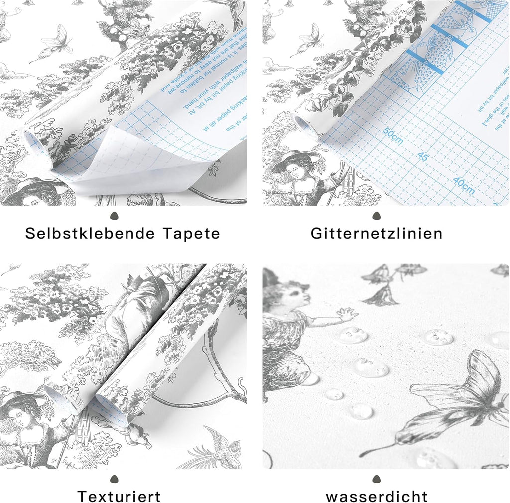 Tapet autoadeziv, Timeet, cupidon natura,gri, 44 x 300cm