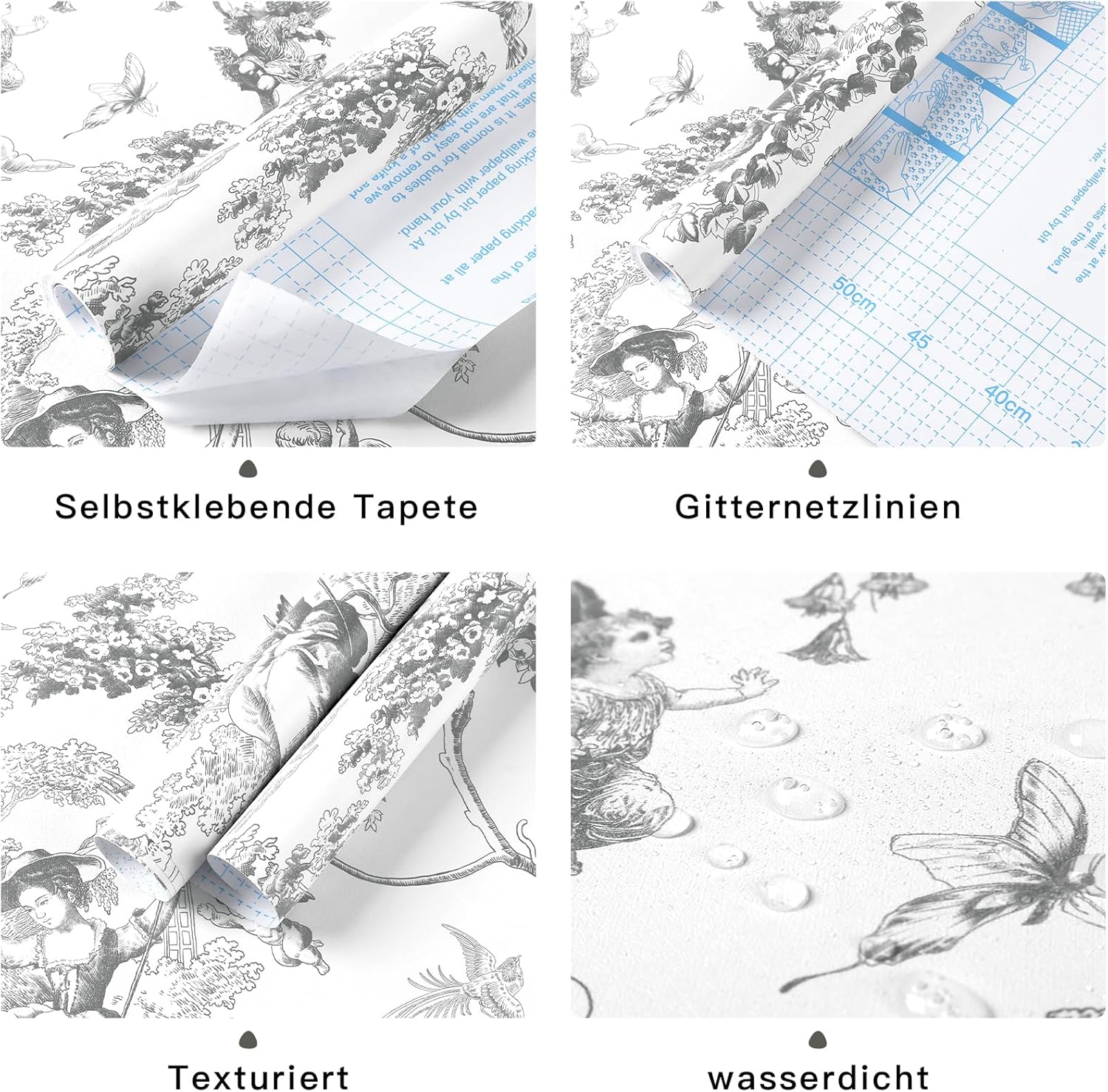 Tapet autoadeziv, Timeet, cupidon natura,gri, 44 x 300cm