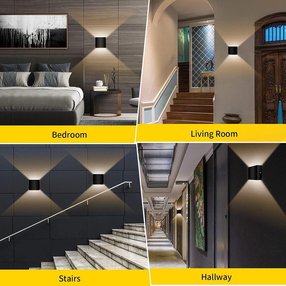 Aplice LED 6W, lumina alba cald, 10x5x10cm, set de2