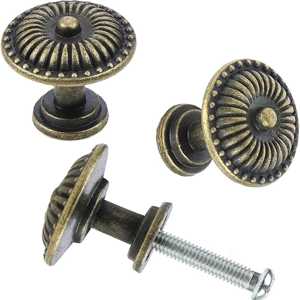 Pachet de 12 butoni din bronz vintage ușă dulap, sertar