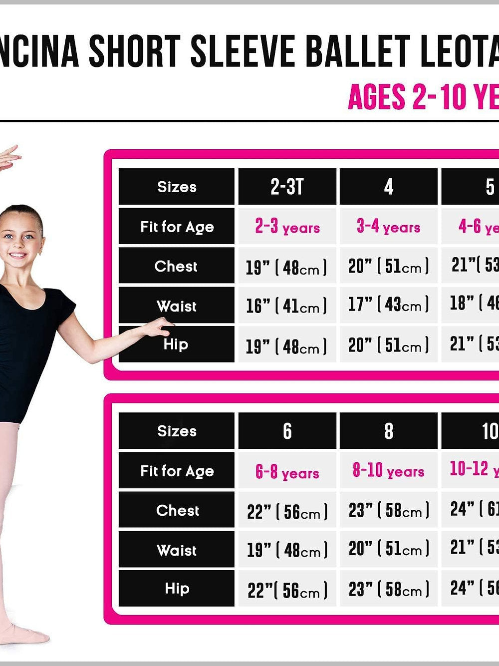 Tricou balet, Dancina, bumbac si Lycra, elastic, 92-98cm, 3-4 ani