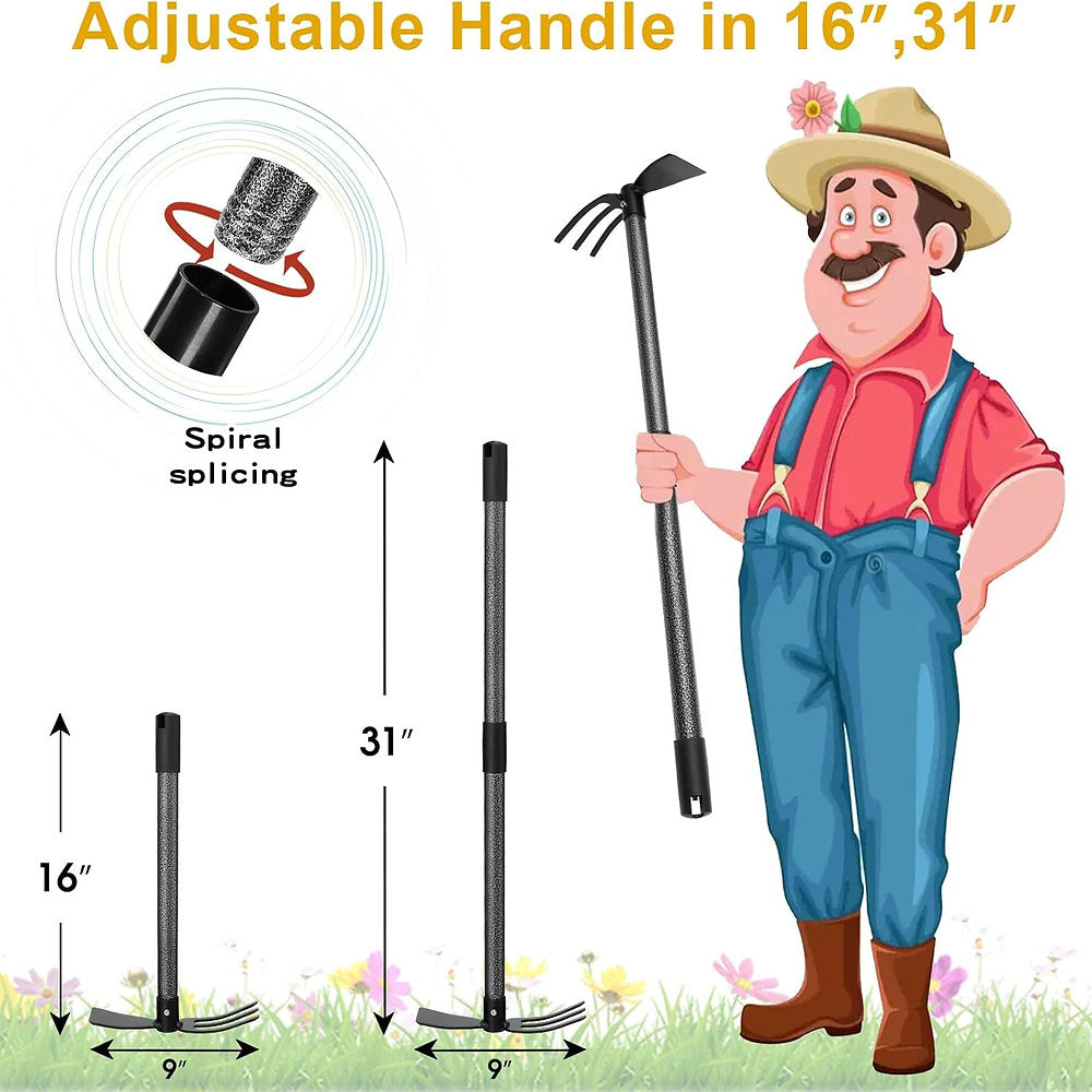 Sapa cu cap dublu, otel, pentru ingrizirea gradinii, plivire buruieni, 78cm