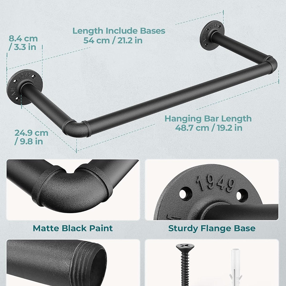 Bare suport imbracaminte, Oropy, retro, 49cm, set de 2, 60kg