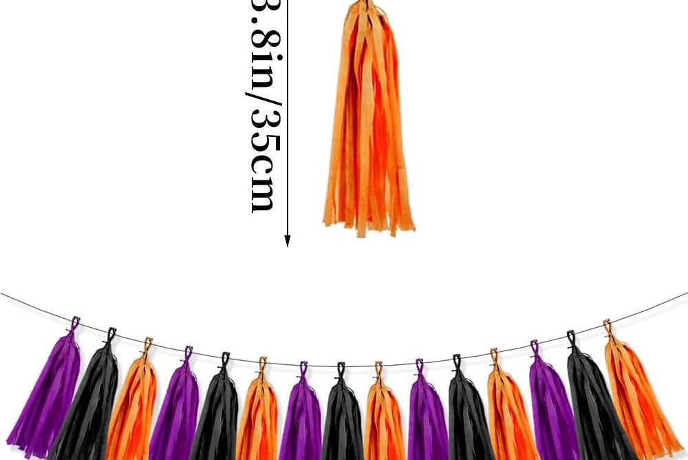 Set de 30 ciucuri de hartie, girlanda, decoratie Halloween, petrecere