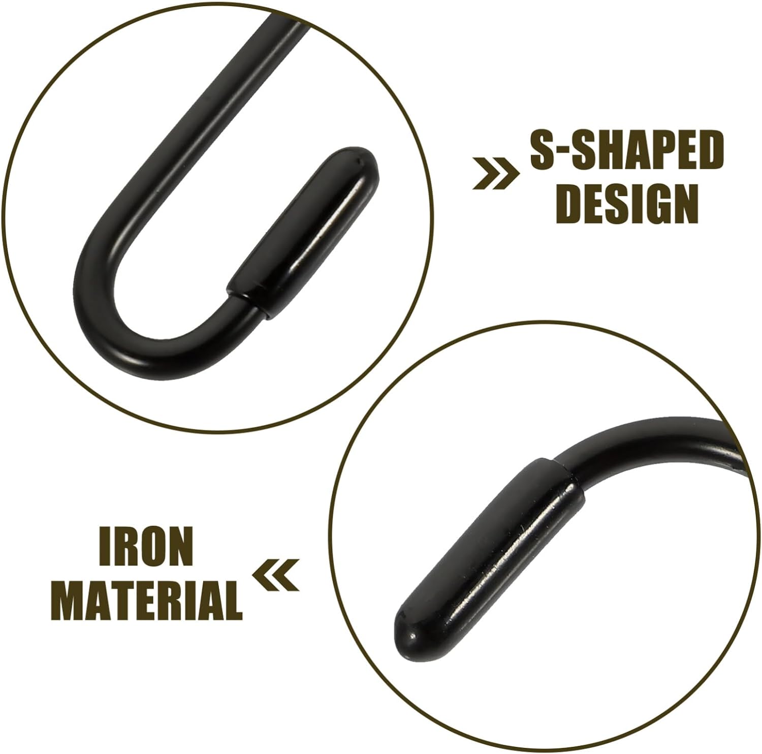 Carlige de agatat, rezistente la rugina, set de 12, negru sau argintiu