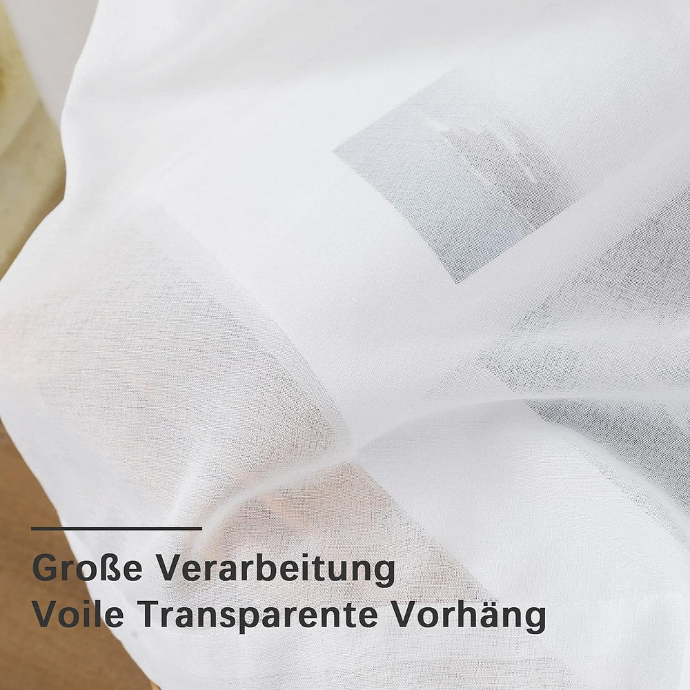 Perdele alba decorativa, Aprtime, 145x140cm set de 2 buc