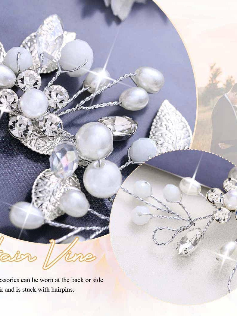 Accesoriu par mirese, Unicra, cu perle si cristale nunta si alte ocazii, 10cm