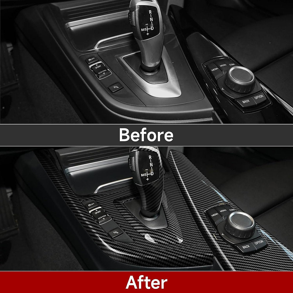 Decoratie autoclant consola schimbator vitezeBMW seria 3 sau 4, carbon