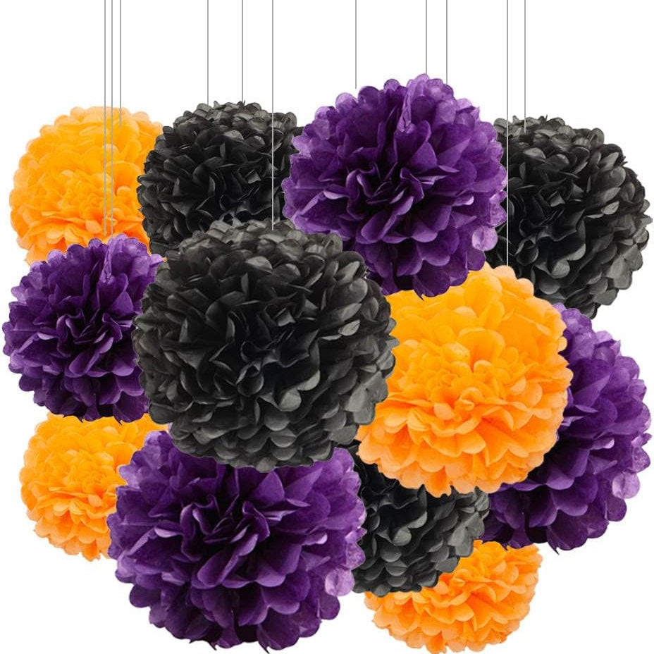 Pompoane de hartie, ZooYoo, diferite culori 25 si 30cm, set de 12 bucati