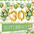 Decoratii cu baloane pentru aniversarea de 30 de ani verde salvie