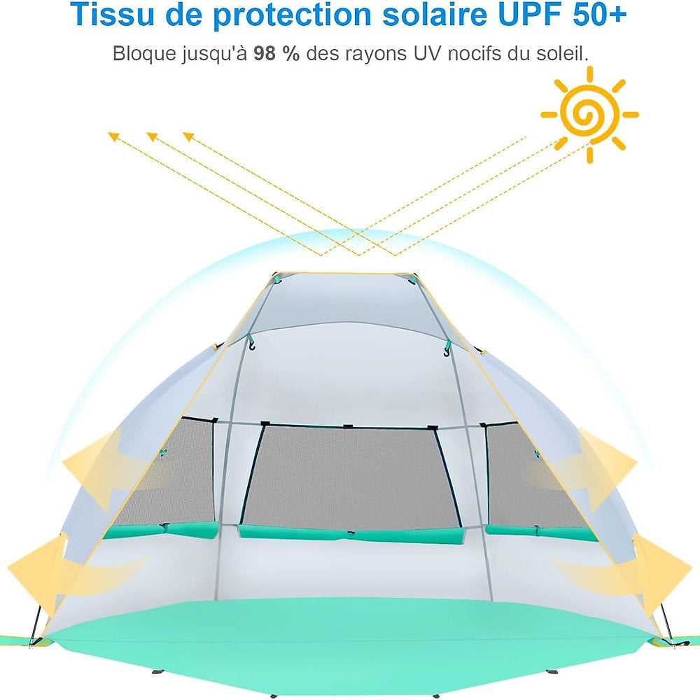 Cort plaja semi-deschis, Wolfwise, UPF 50+, 2-3persoane