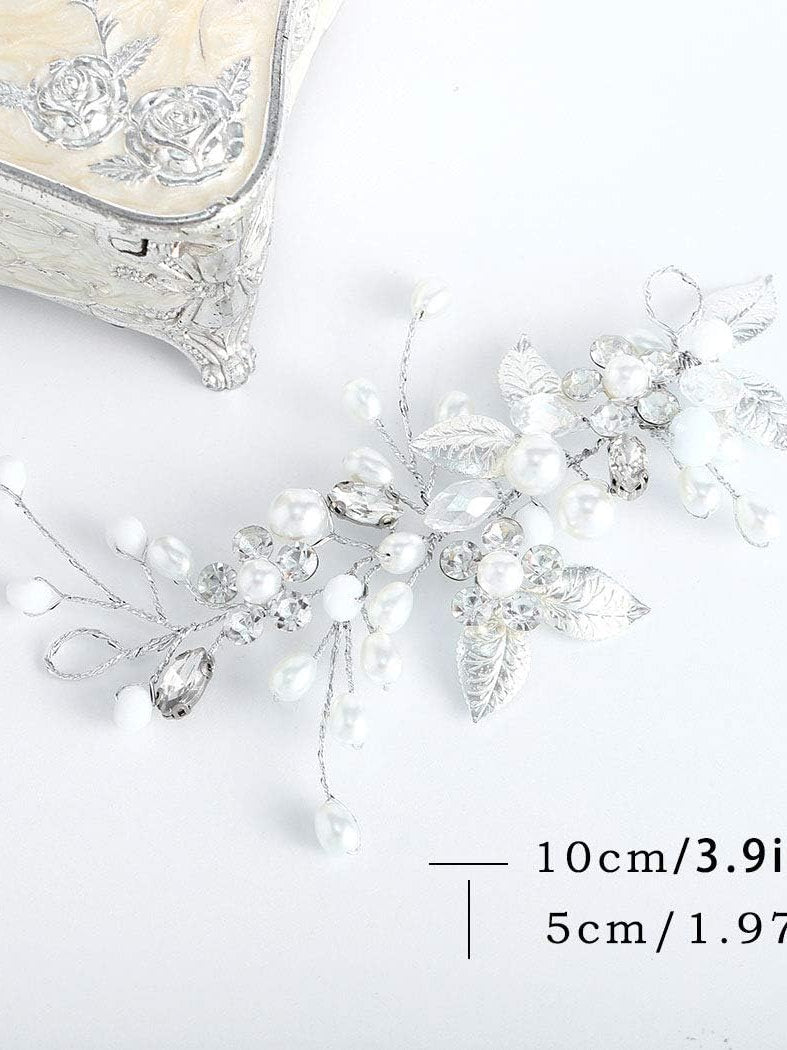 Accesoriu par mirese, Unicra, cu perle si cristale nunta si alte ocazii, 10cm