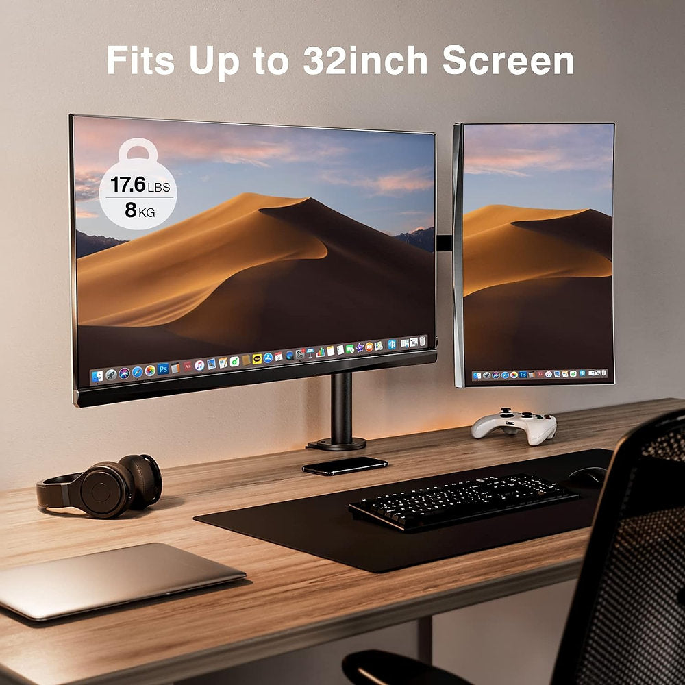 Suport doua monitoare, ErGear, 13-32", reglabil, inclinare
