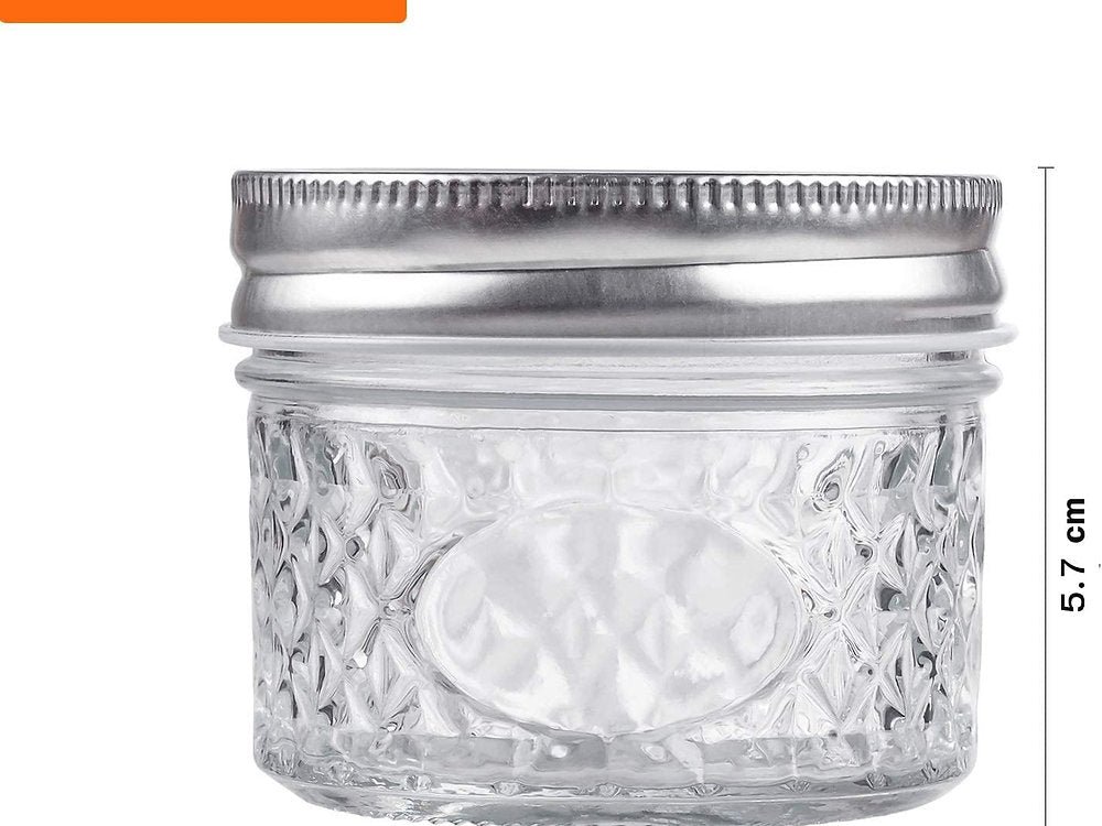 Set de 6 borcane de conservare, 120ml cu capac si model