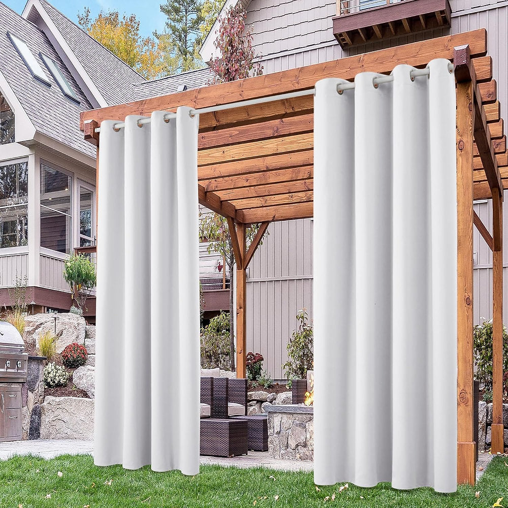 Draperii de exterior Deconovo rezistente la intemperii, 245 x 132 cm,gri
