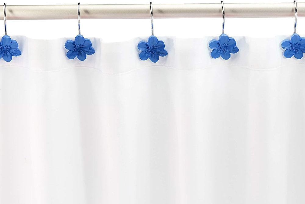 Carlige pentru perdele de duș, Amazon basics, motiv floral, set de 12