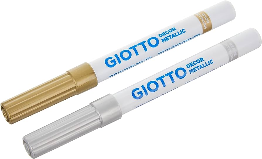 4 x Set 2 markere metalice, auriu si argintiu, Decor Giotto