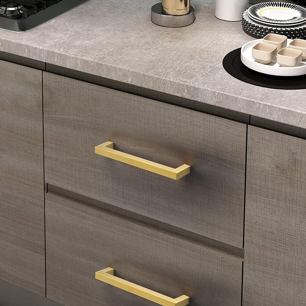 Pachet de 5 mânere de mobilă sertare, goldenwarm inox, aurite 320 mm