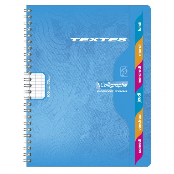 Caiet spirala 17x22cm cu liniatura franceză, metric, 148 pagini,