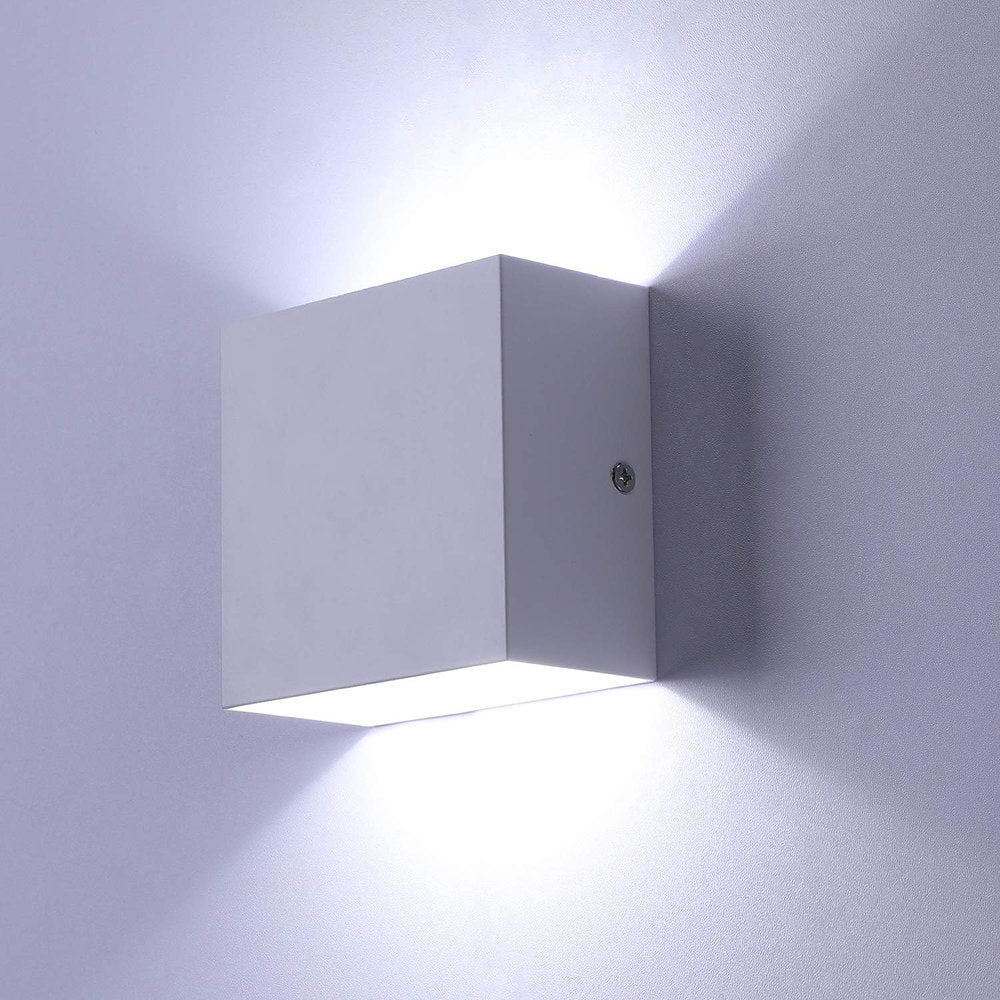 Aplice LED 6W, lumina alba rece, 10x5x10cm, set de2, alb