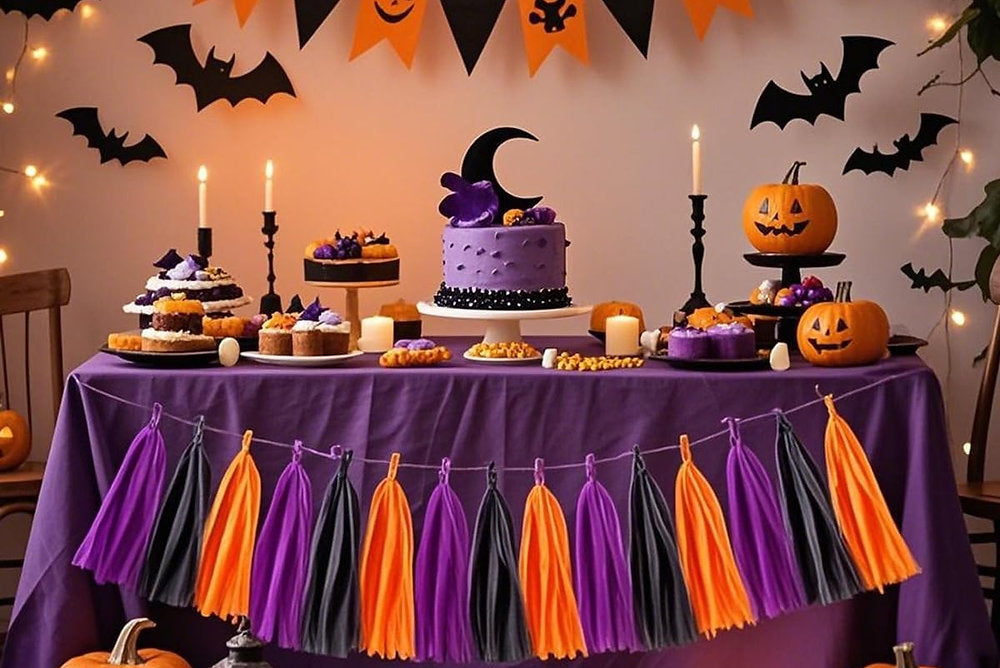 Set de 30 ciucuri de hartie, girlanda, decoratie Halloween, petrecere