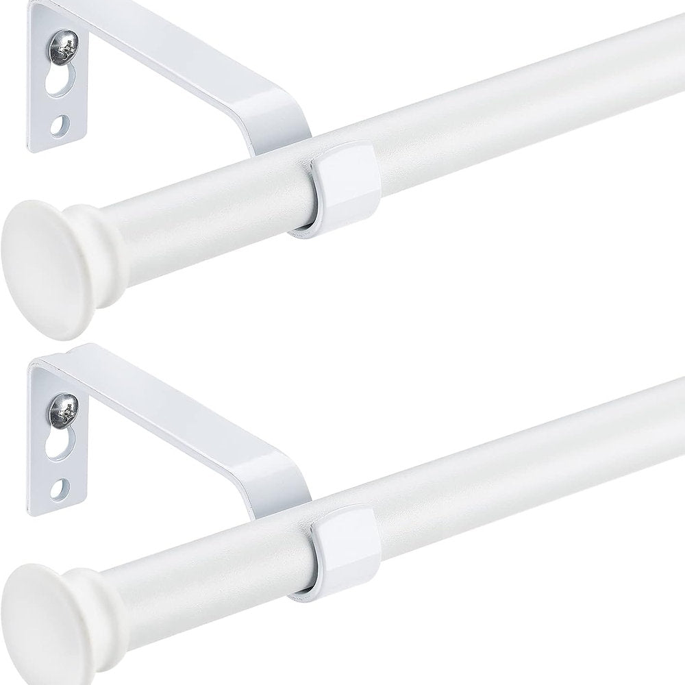 Set de 2 Galerii, Dakepole, bara perdele, draperii, 71 - 224cm, alb