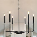 Candelabru modern, Wtuoing, lustra 6 brate, E14, negru