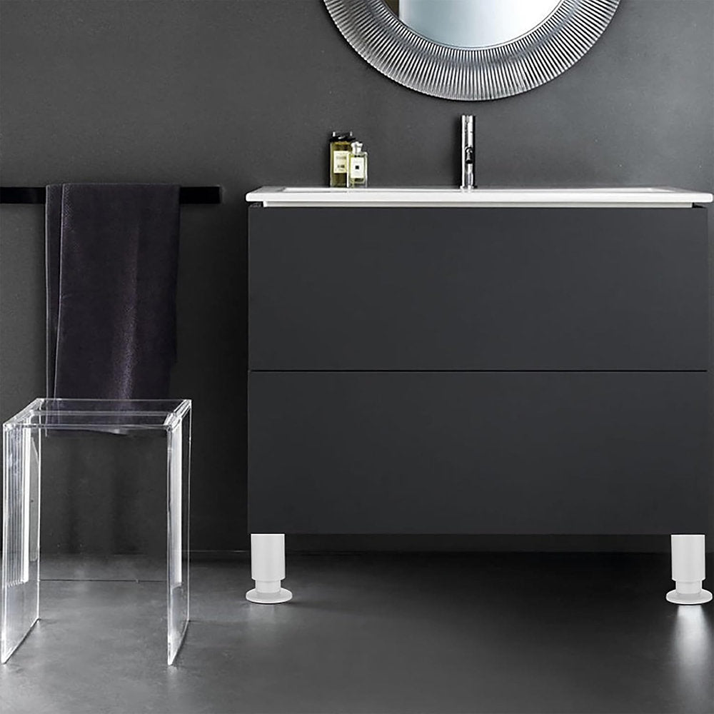 Pachet 4 picioare mobilier inox, dulap, canapea 20-21cm, Alb