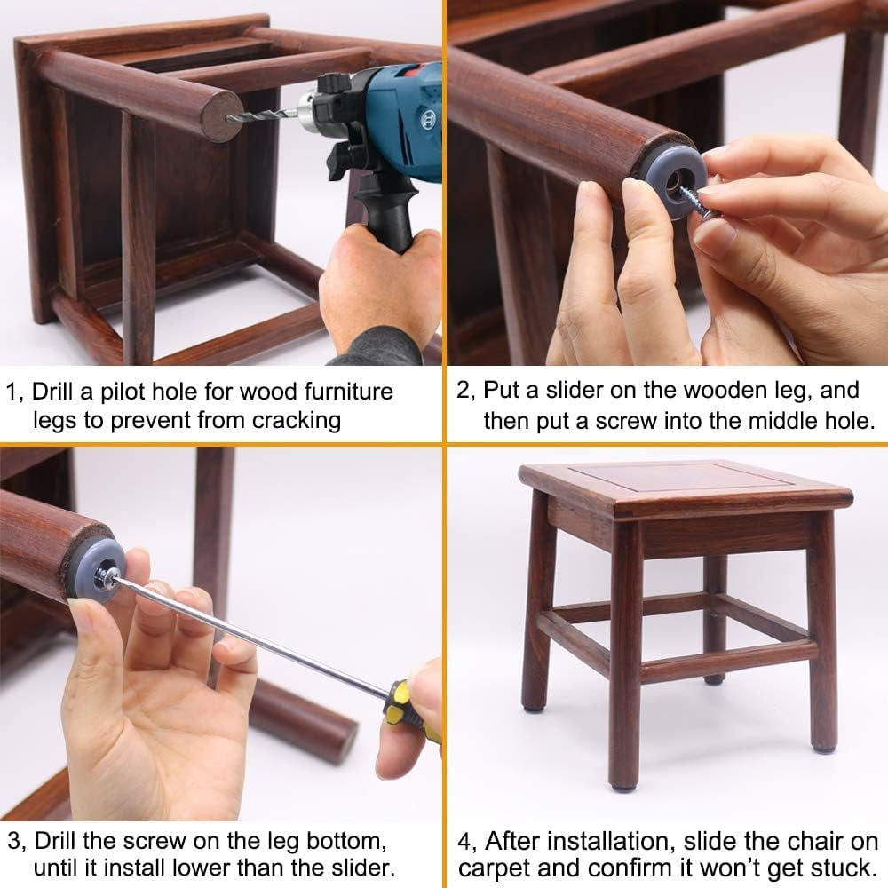 Protectie, glisiere picior mobilier din teflon, 22,25 sau 30mm