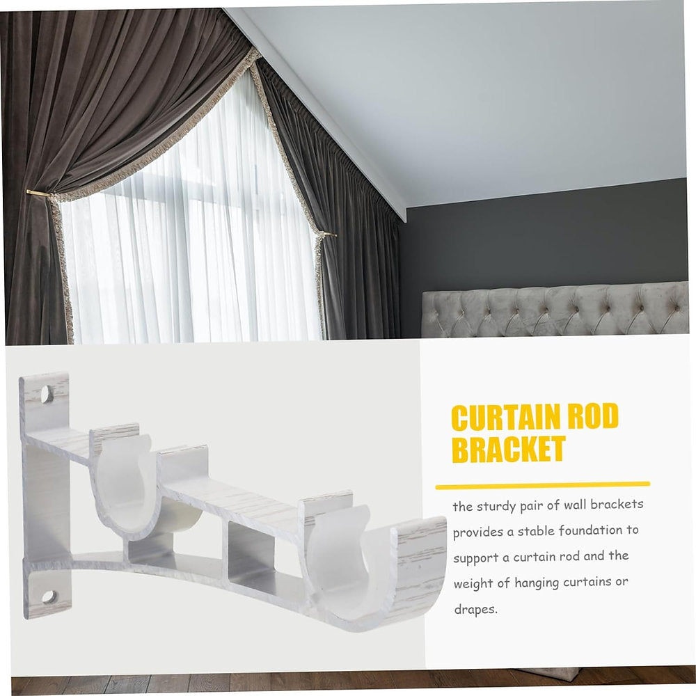 Suport dublu pentru galerie, alb cu linii, set de 2