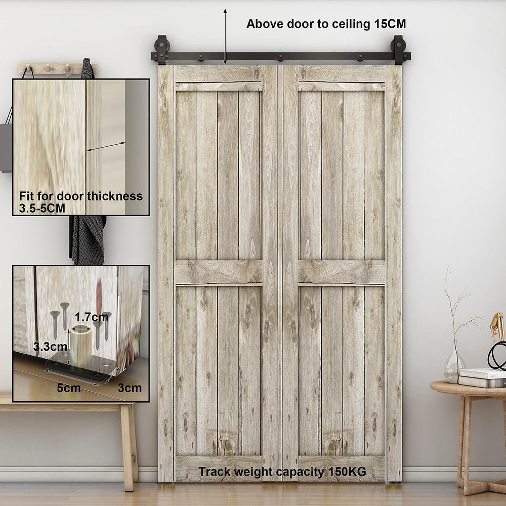 Kit de montare usi pliabile, mecanism usa plianta, 92cm, Qinaixqm