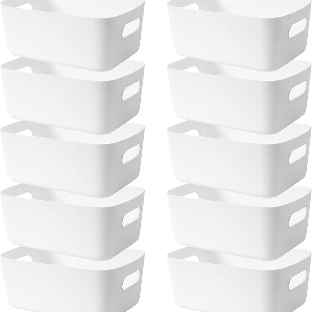 Set de 10 cutii de depozitare 25x16x10cm, plastic