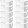 Set de 10 cutii de depozitare 25x16x10cm, plastic