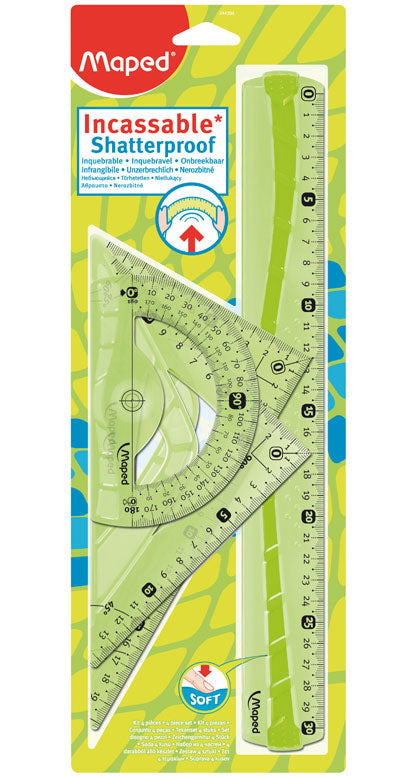 Set de geometrie flexibil, 4 piese , 100% indestructibil