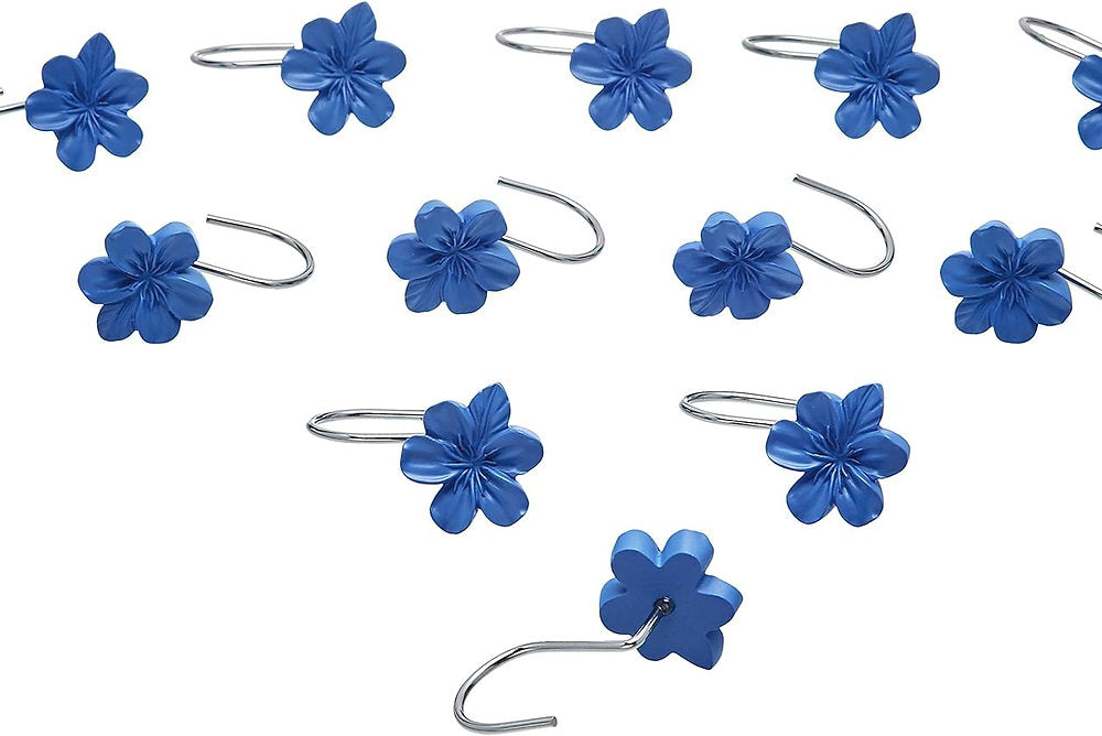 Carlige pentru perdele de duș, Amazon basics, motiv floral, set de 12