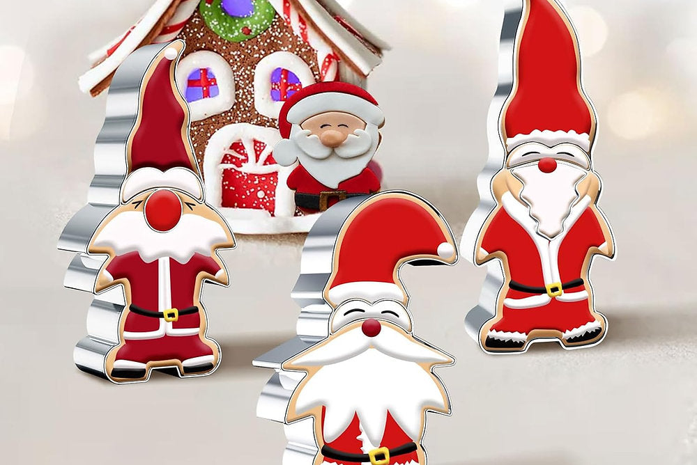 Set de 3 forme pentru prăjituri de Craciun, din oțel inoxidabil.