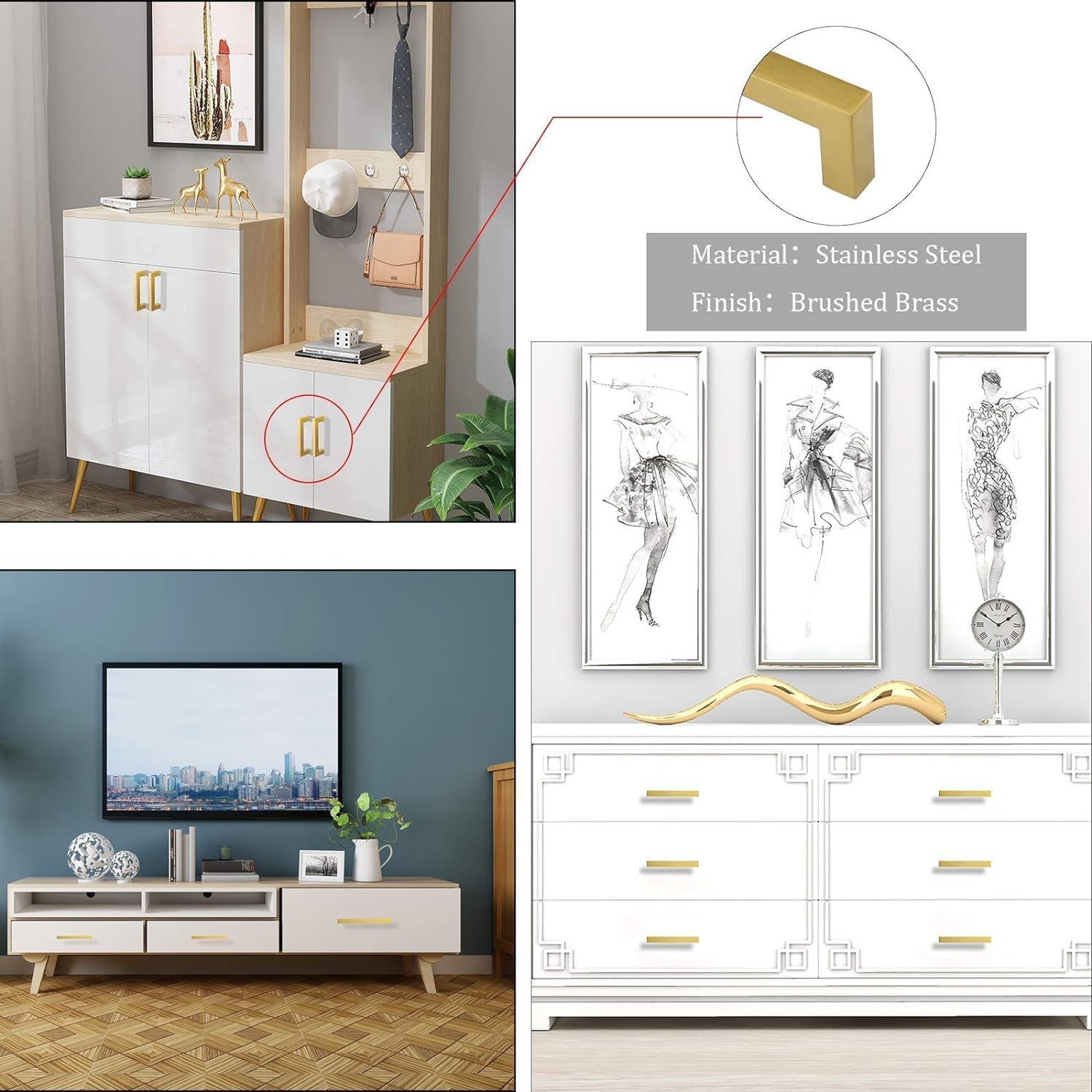 Maner de mobila, goldenwarm Gold, auriu, 192mm, 20cm