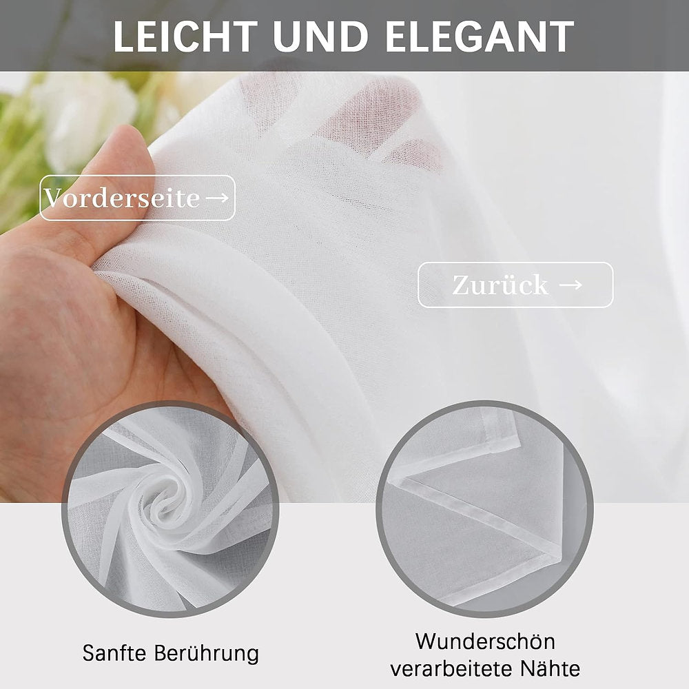 Perdele alba decorativa, Aprtime, 145x140cm set de 2 buc