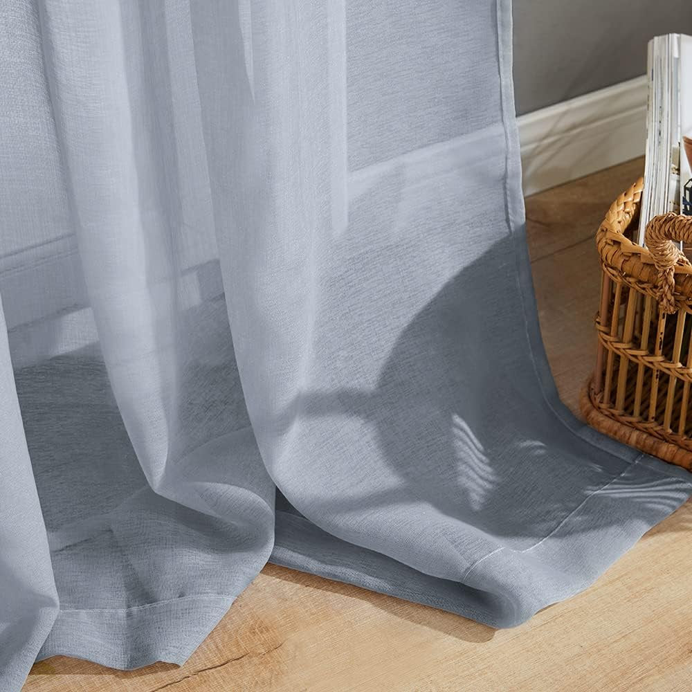 Perdele Mrtrees cu ochiuri semitransparentă, 140 x 225cm, set de 2, Gri