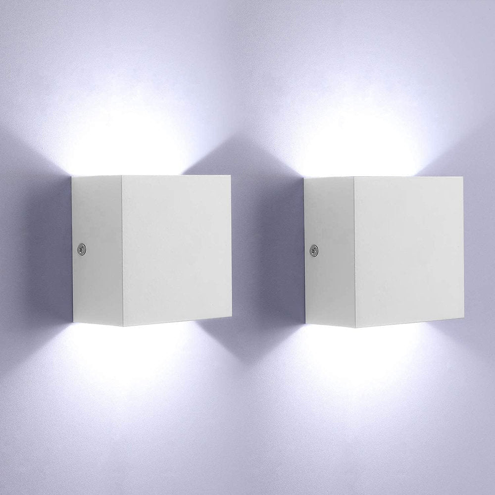 Aplice LED 6W, lumina alba rece, 10x5x10cm, set de2, alb