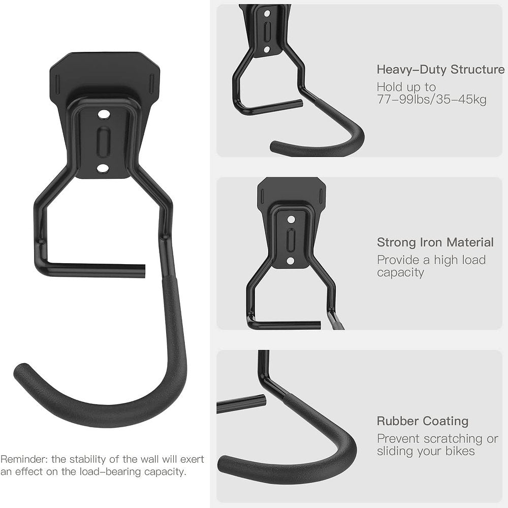 Set de 2 Carlige Reglabile pentru Suport Bicicleta pe Perete - Housolution, Optimizare Spatiu Garaj
