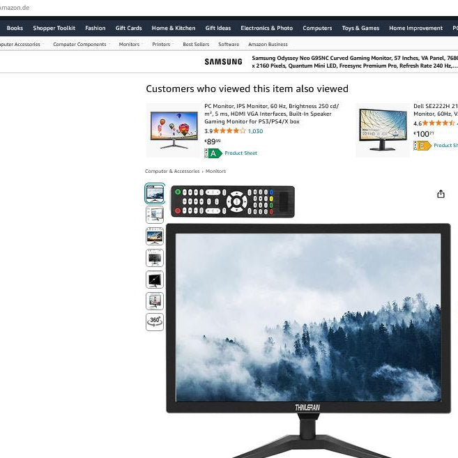 Monitor THINLERAIN, 20", 1600x900, difuzor, universal