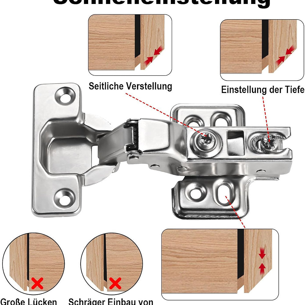 Balamale usa dulap masa cu amortizor si suruburi, 110°, 48x108mm, set de 6