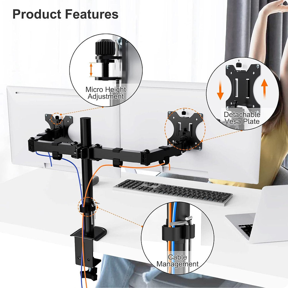 Suport monitor pentru doua monitoare, regrabil, Putorsen, 13"-32"