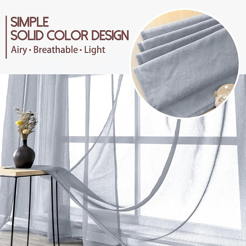 Perdele Mrtrees cu ochiuri semitransparentă, 140 x 225cm, set de 2, Gri