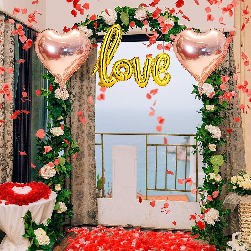 Baloane decorative folie, inimioara, 45cm, pachet de 25, roz