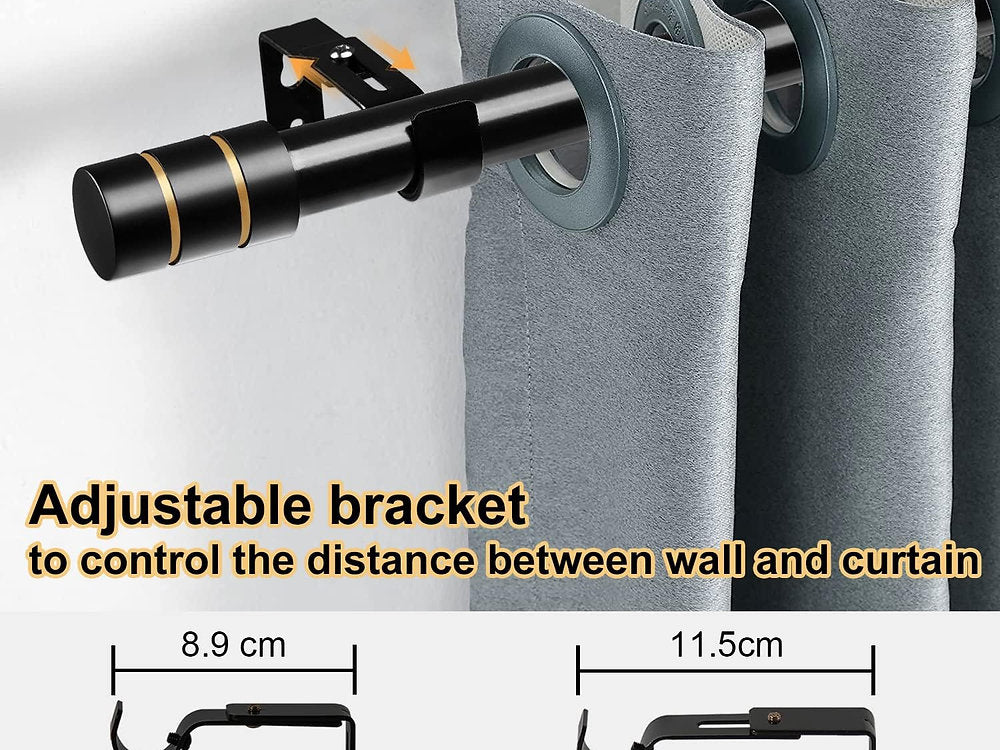 Galerie, INFLATION, bara perdea, draperie extensibila, 78-229cm, negru