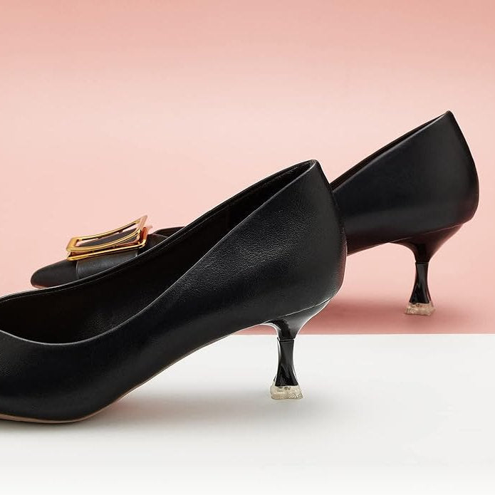 Pantofi cu toc, C.Paravano, piele premium, 41, negru